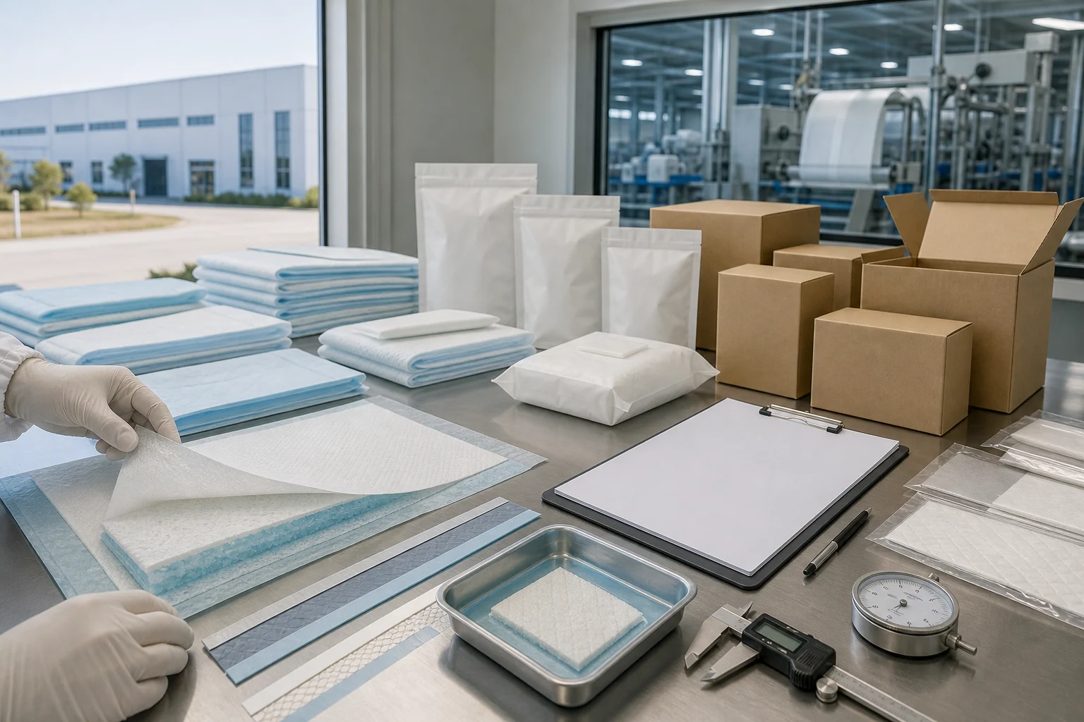 Pet pad manufacturer factory exterior and loading area