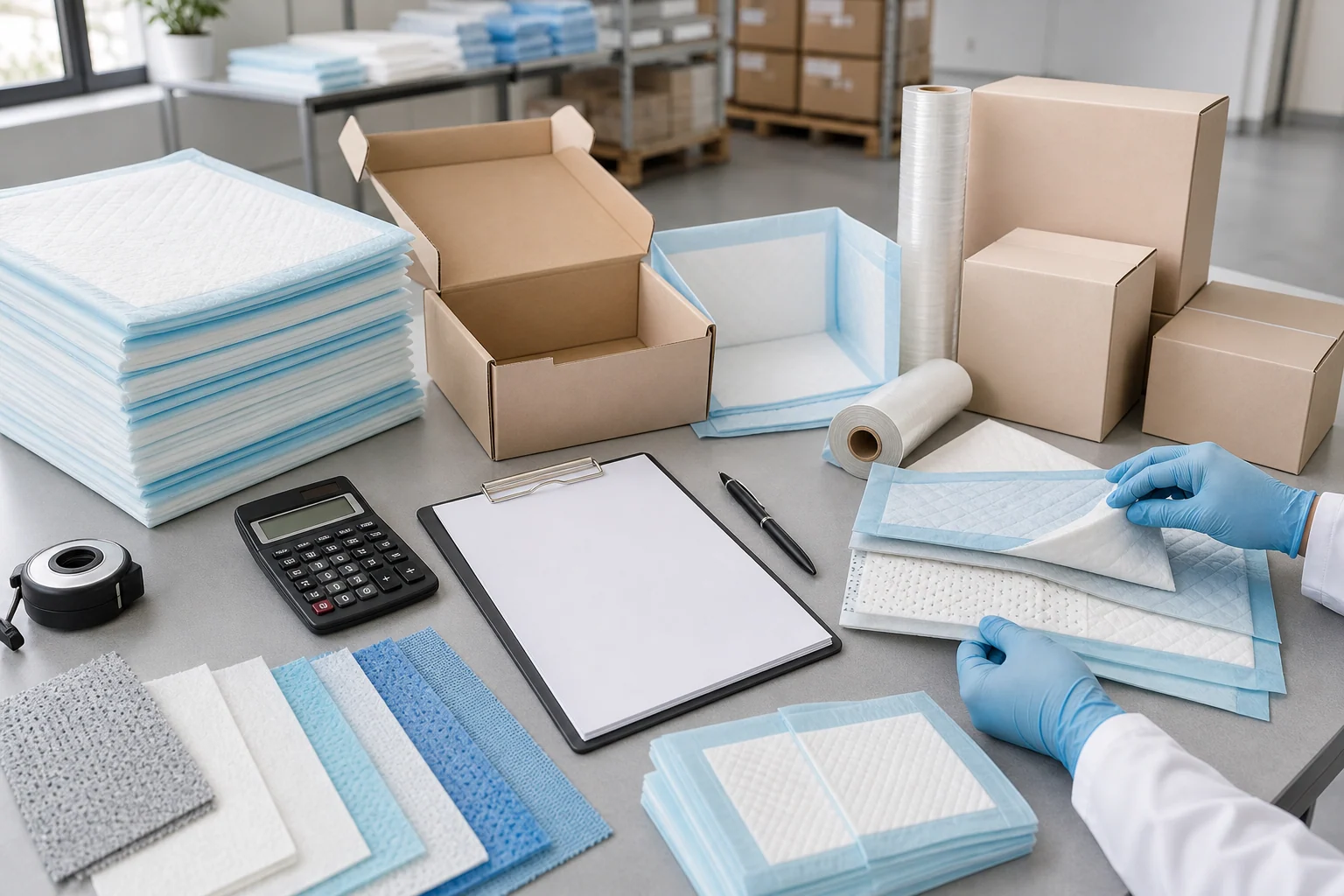 Pet pad warehouse storage and shipment planning for importers