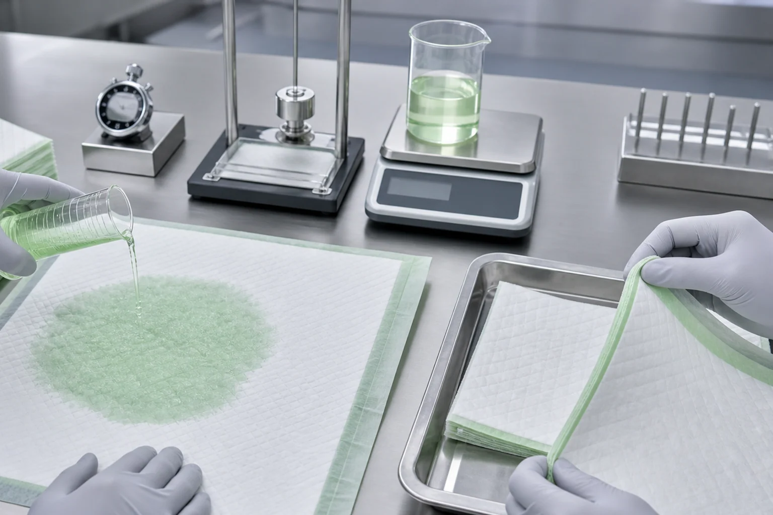 Pet pad quality control inspection in laboratory environment