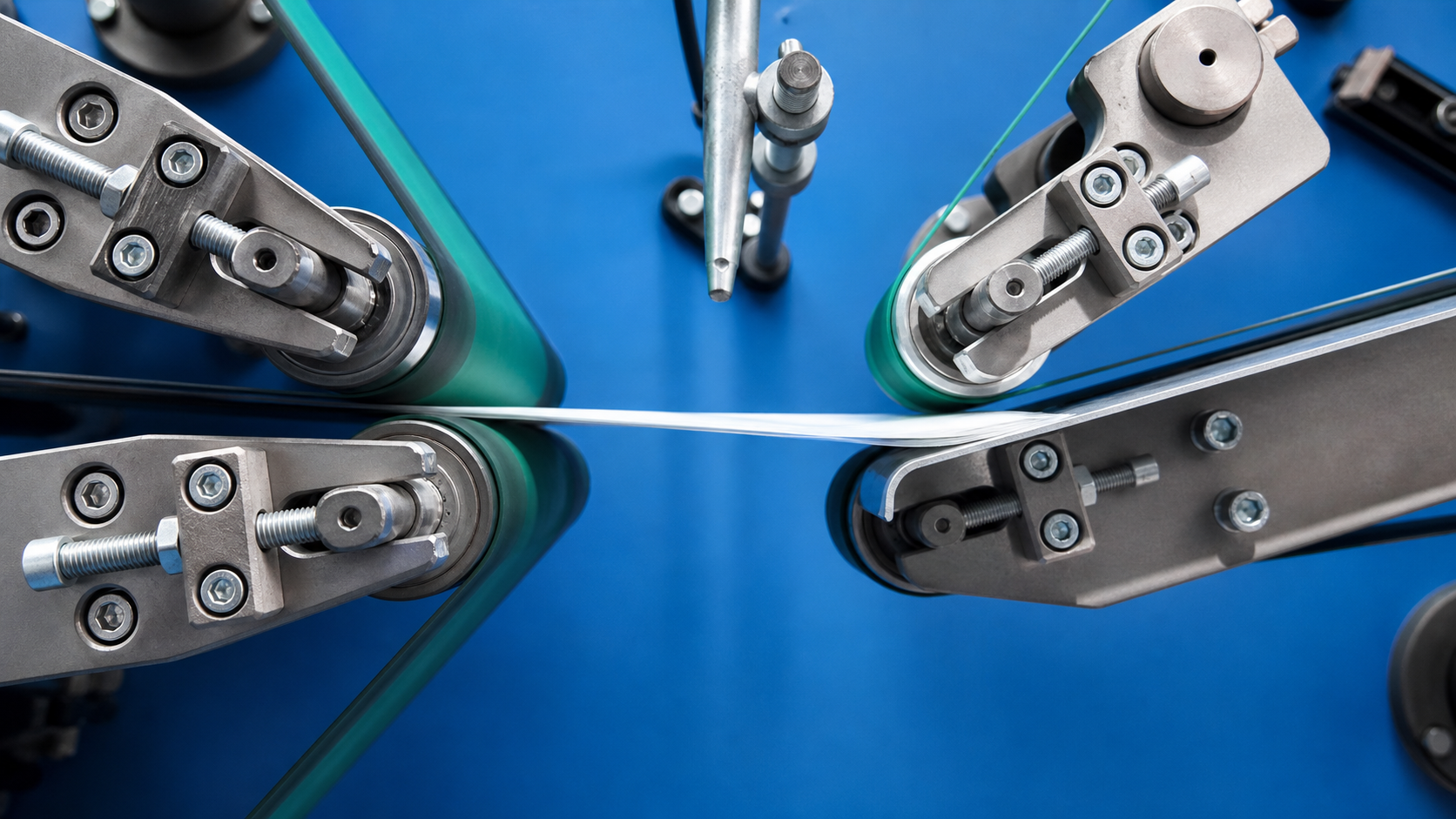 Material-guiding and lamination process