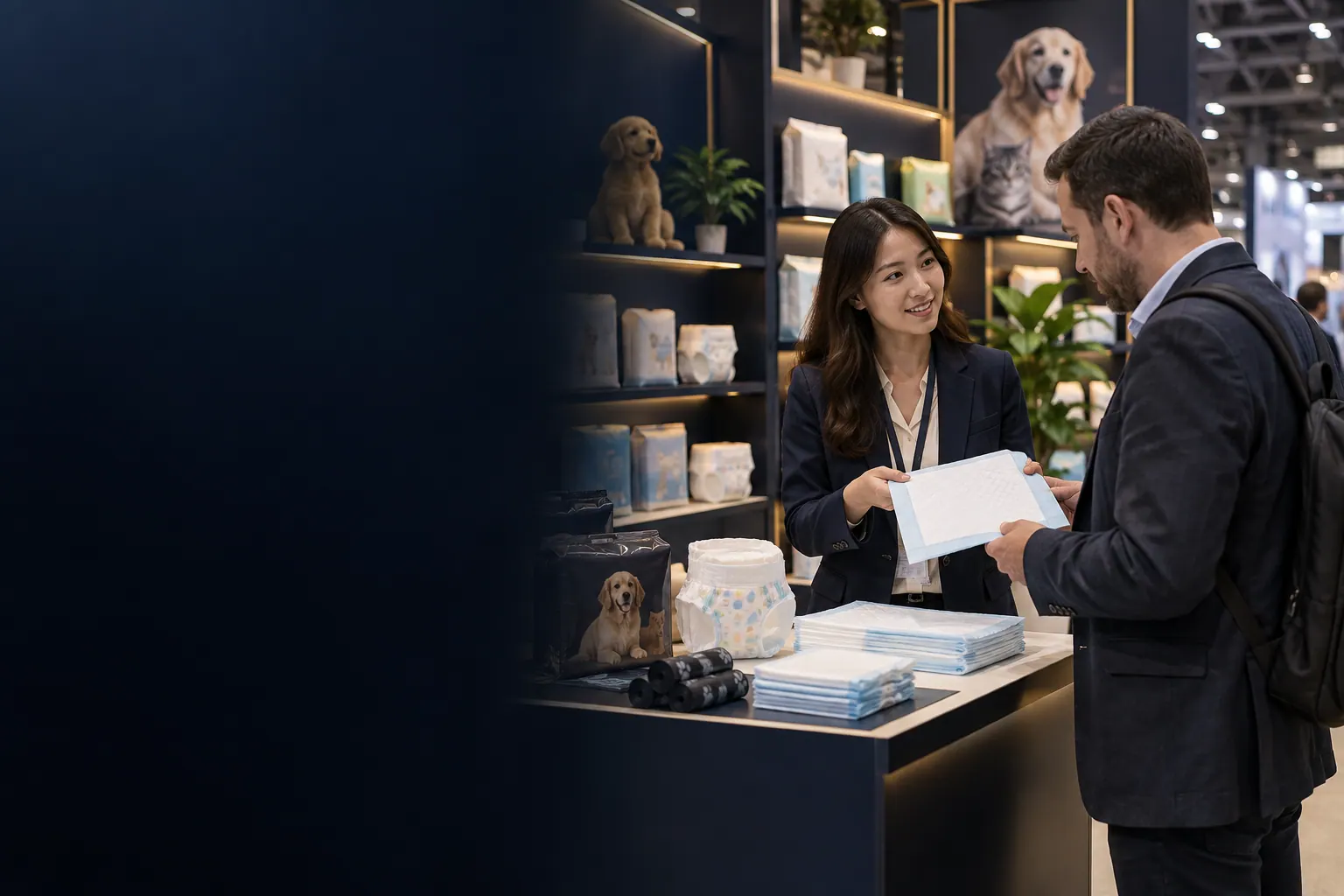 AI-created golden retriever exhibition invitation visual