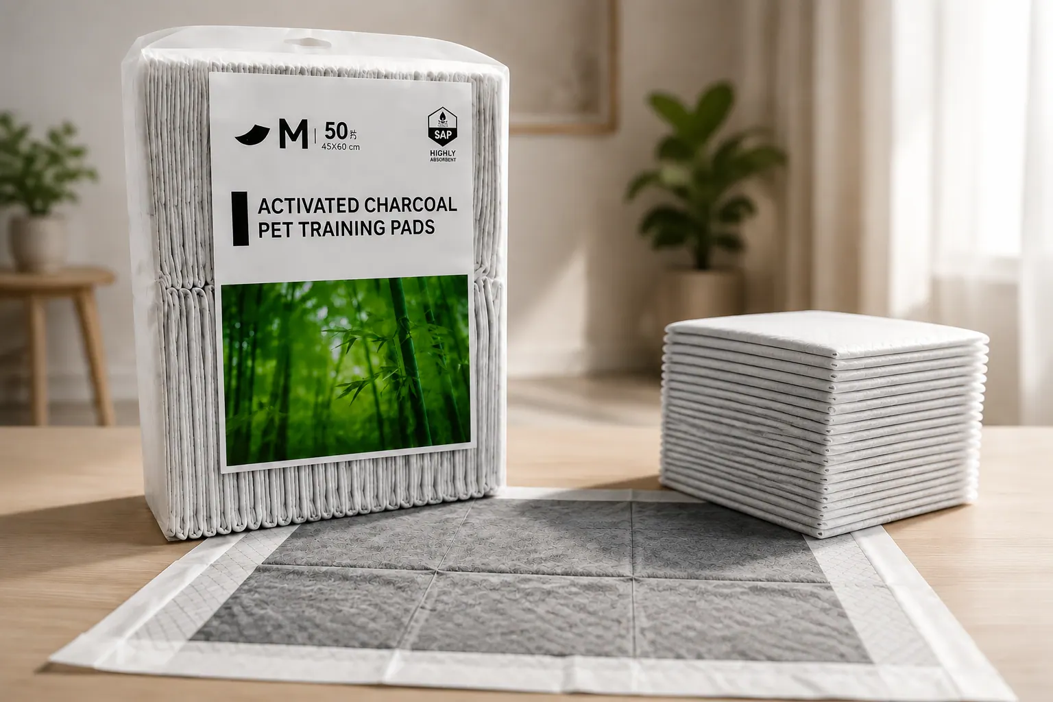 Bamboo charcoal pads product presentation