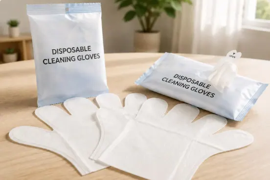 Disposable cleaning products range presentation
