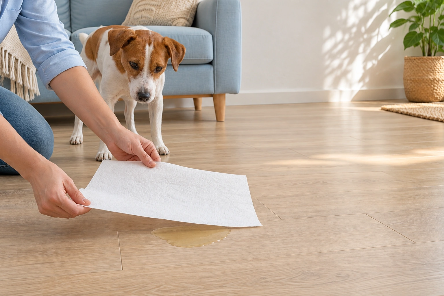 Non-woven absorbent sheets: Cover the liquid — AI usage illustration