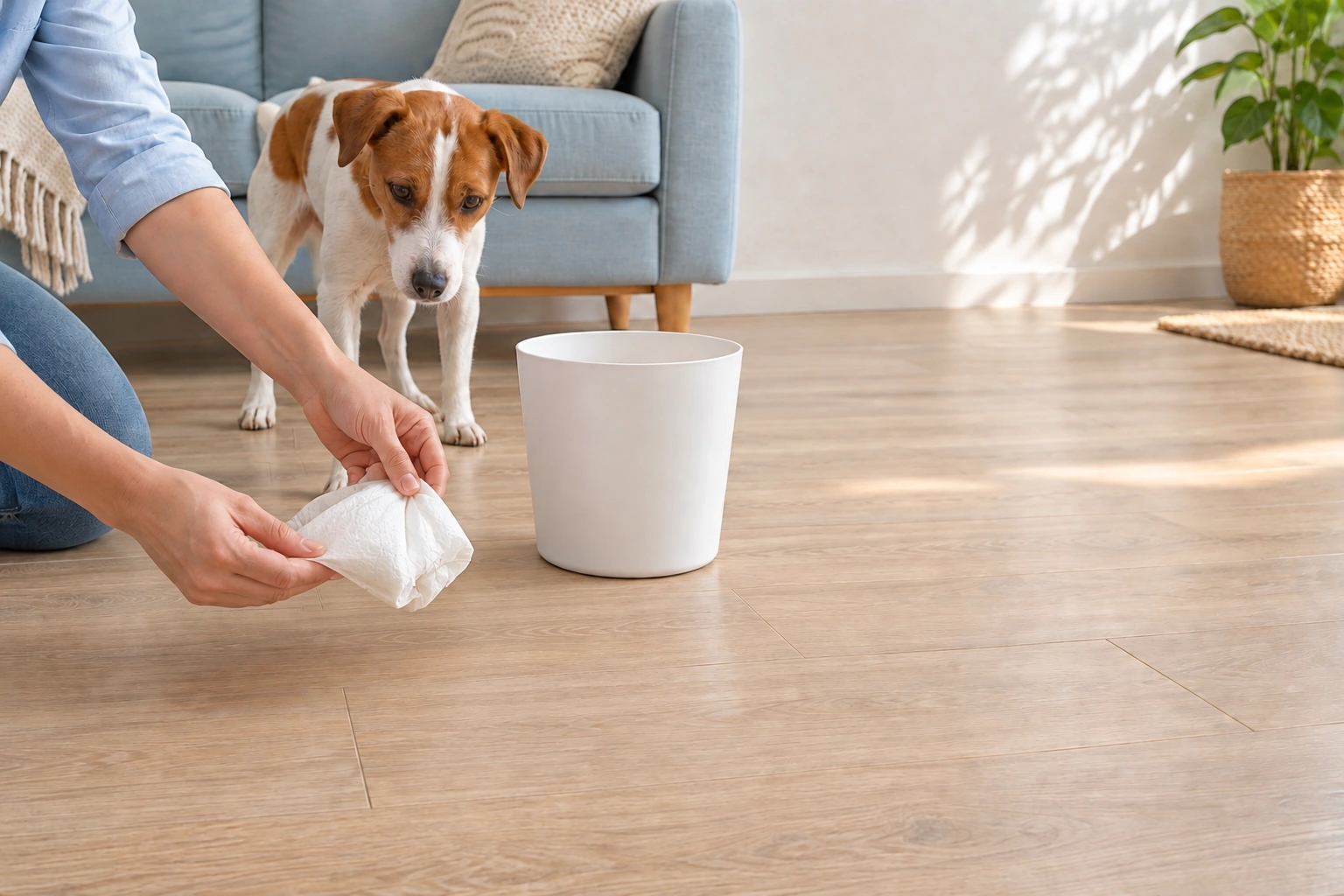 Non-woven absorbent sheets: Gather & dispose — AI usage illustration
