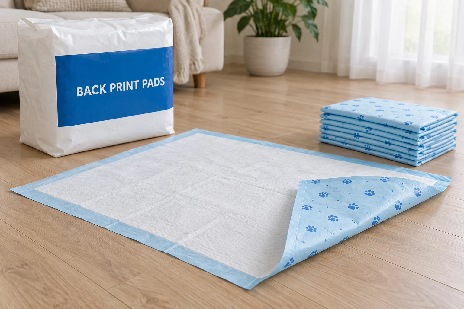 Backsheet-printed pads product presentation