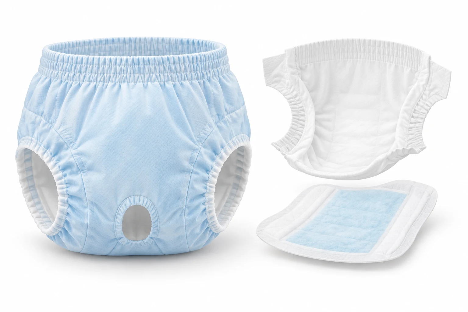 Pet pull-up diapers — illustrative material and component breakdown