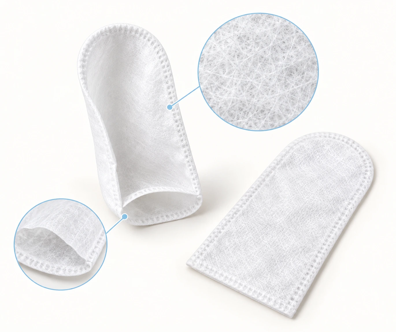 Disposable non-woven finger cots — illustrative material and component breakdown