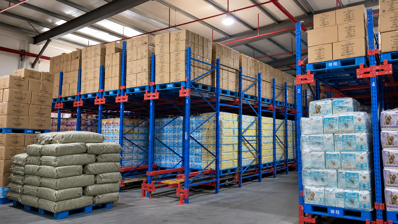 Finished-product warehouse and organized storage